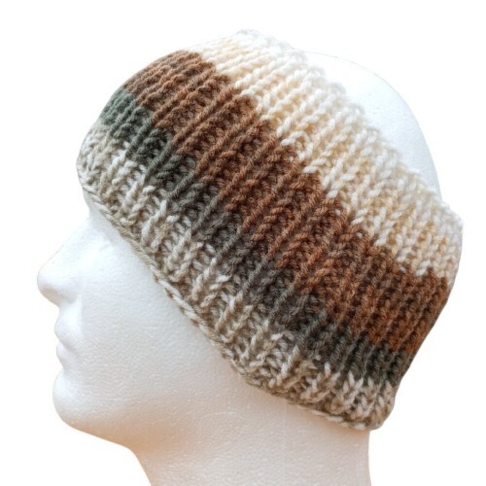 Men's Handmade Headband Circlet Bandeau Cobblestone Rib Knit USA Women's M/L